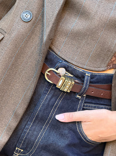 Cintura con fibbie lavorate mora - Haveone