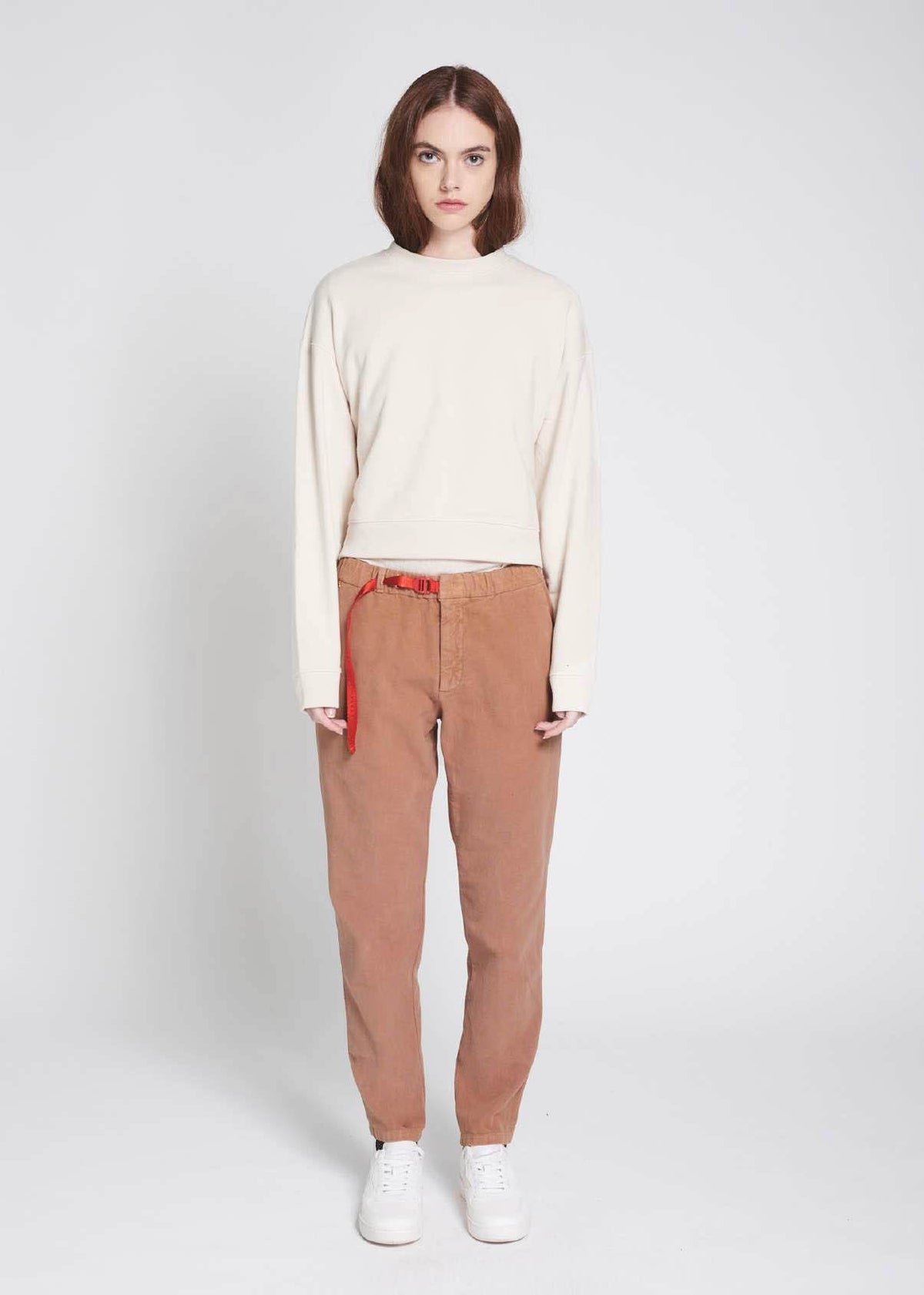 Pantalone chino  velluto con elastico in vita