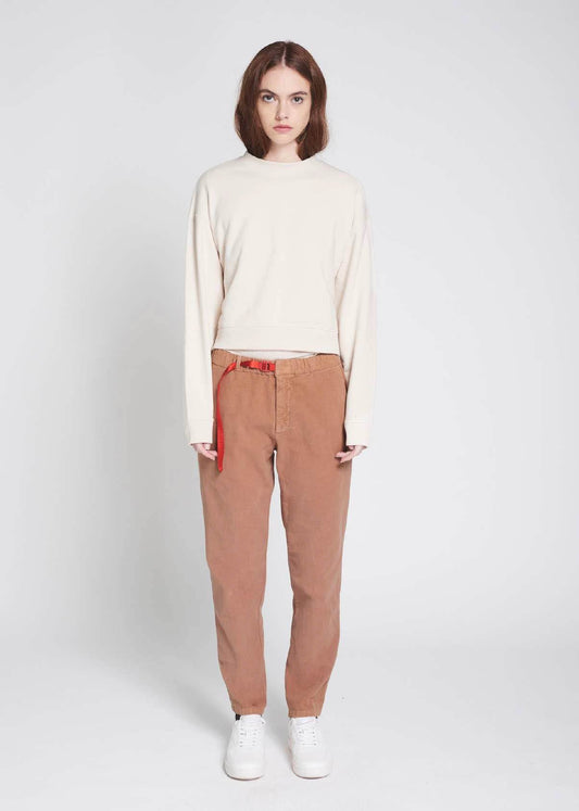 Pantalone chino  velluto con elastico in vita