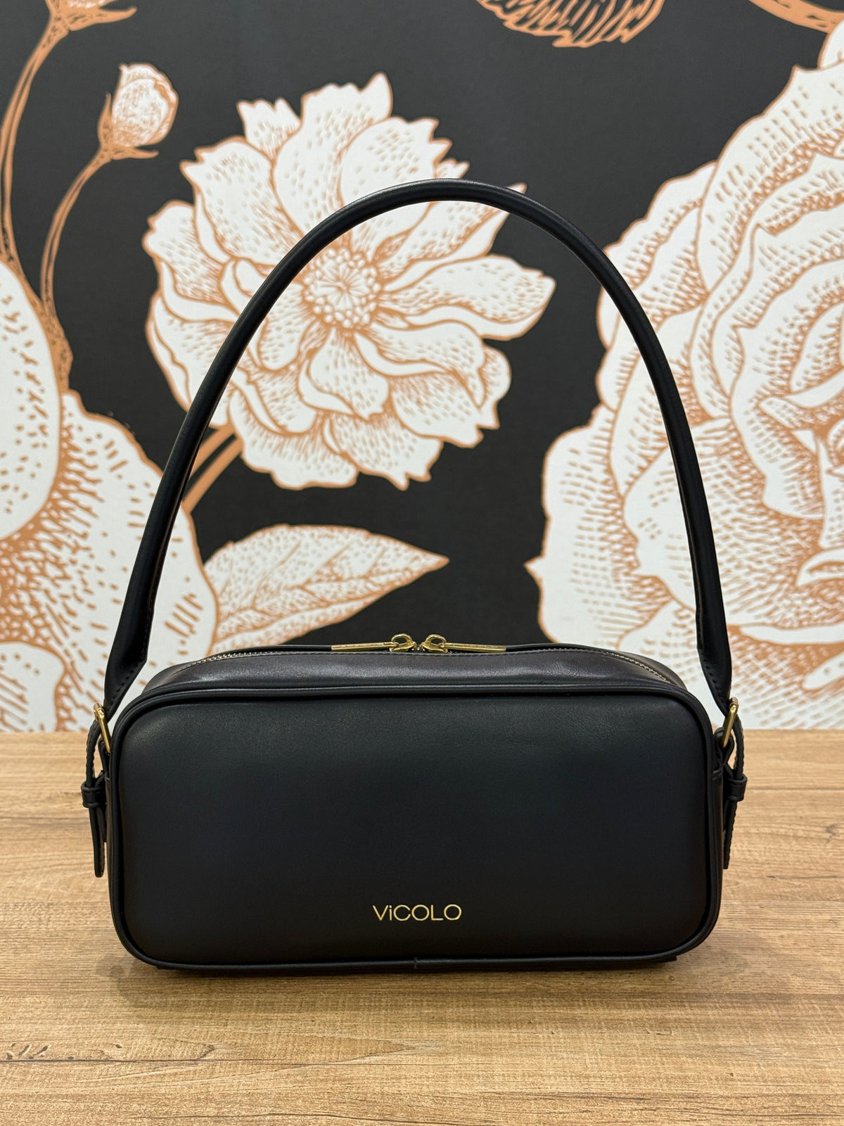 Borsa a spalla modello TRUNK nero - Vicolo