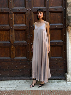 Abito satin con scollo a V Glacé - Vicolo