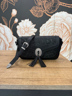 Borsa nomad impressa Country nero - Vicolo