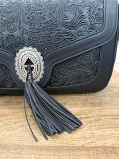 Borsa nomad impressa Country nero - Vicolo