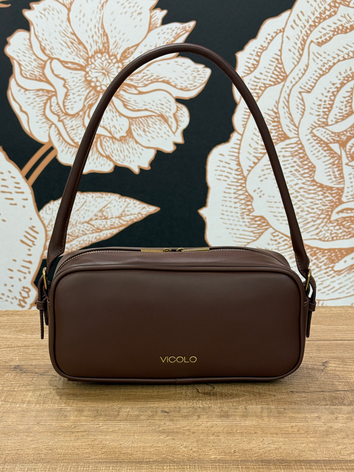 Borsa a spalla modello TRUNK cioccolato - Vicolo
