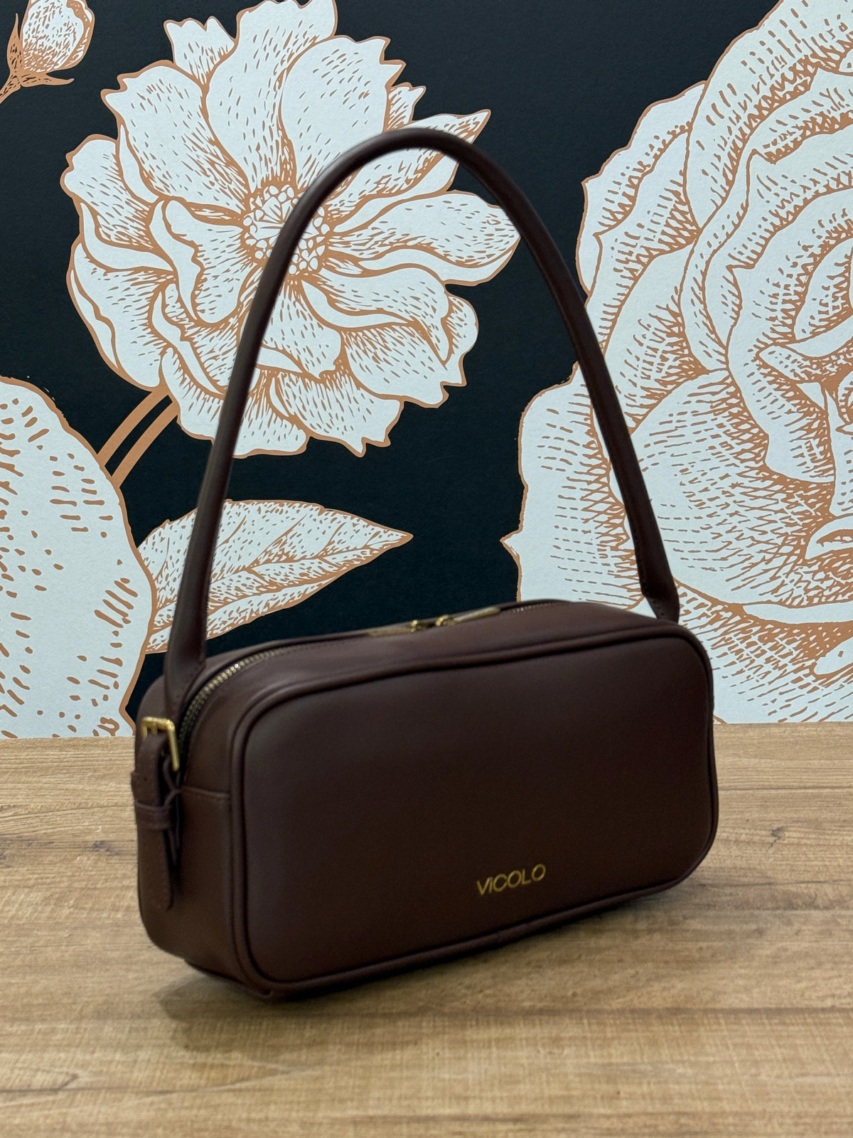 Borsa a spalla modello TRUNK cioccolato - Vicolo