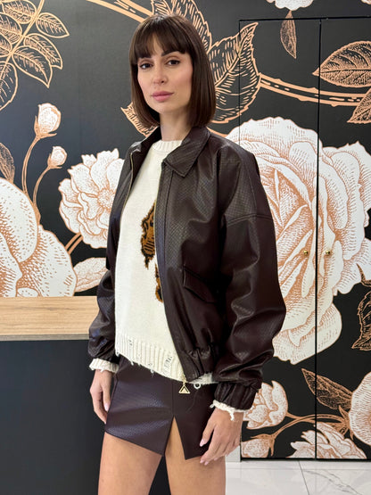 Bomber ecopelle brown - Silence Limited