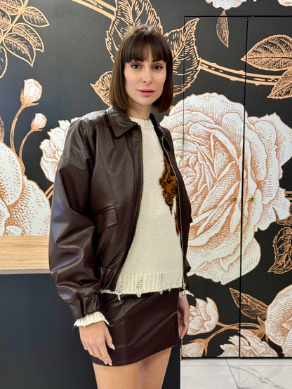 Bomber ecopelle brown - Silence Limited