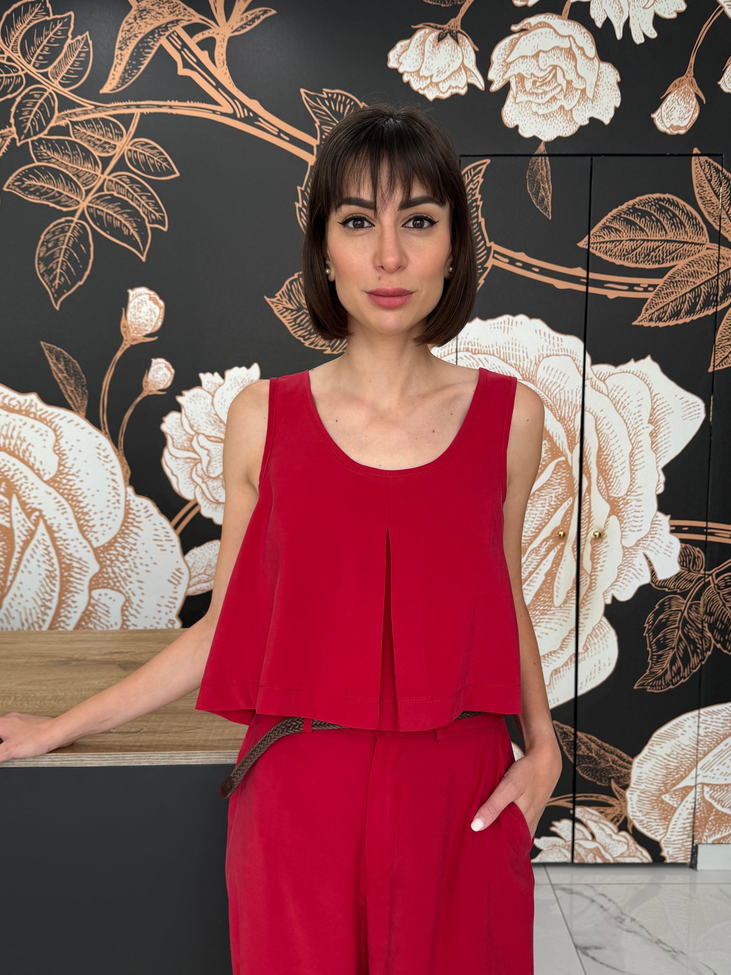 Top cropped giro manica India - Haveone