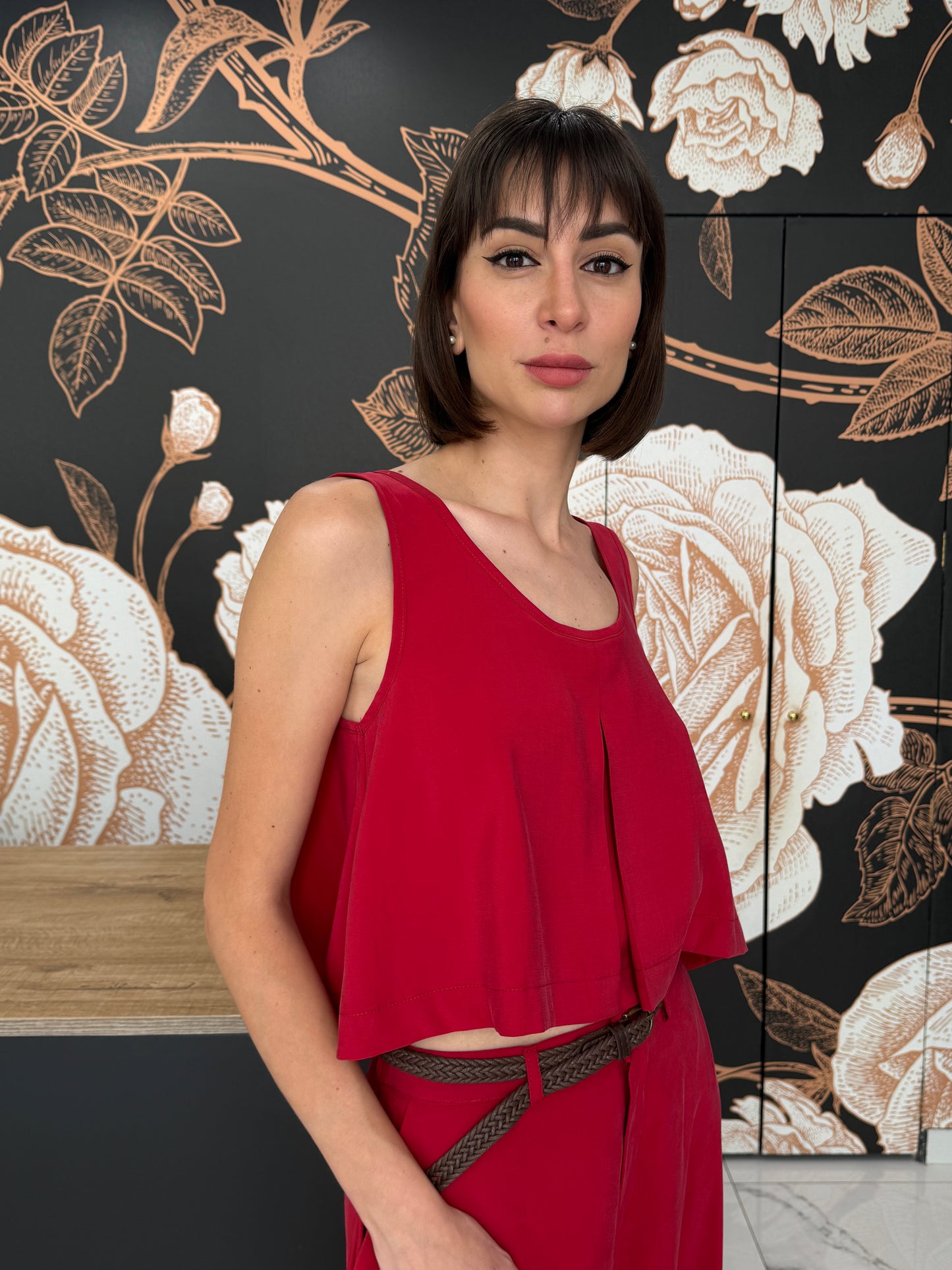 Top cropped giro manica India - Haveone