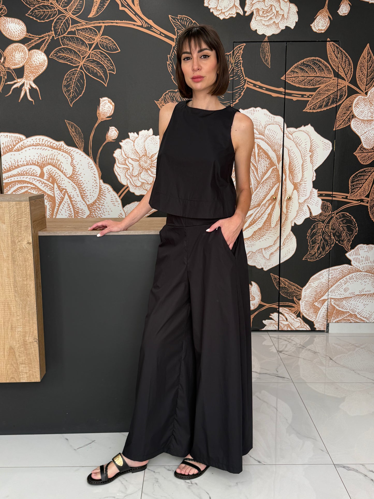 Set coordinato Top e Pantalone nero - Philia Loft