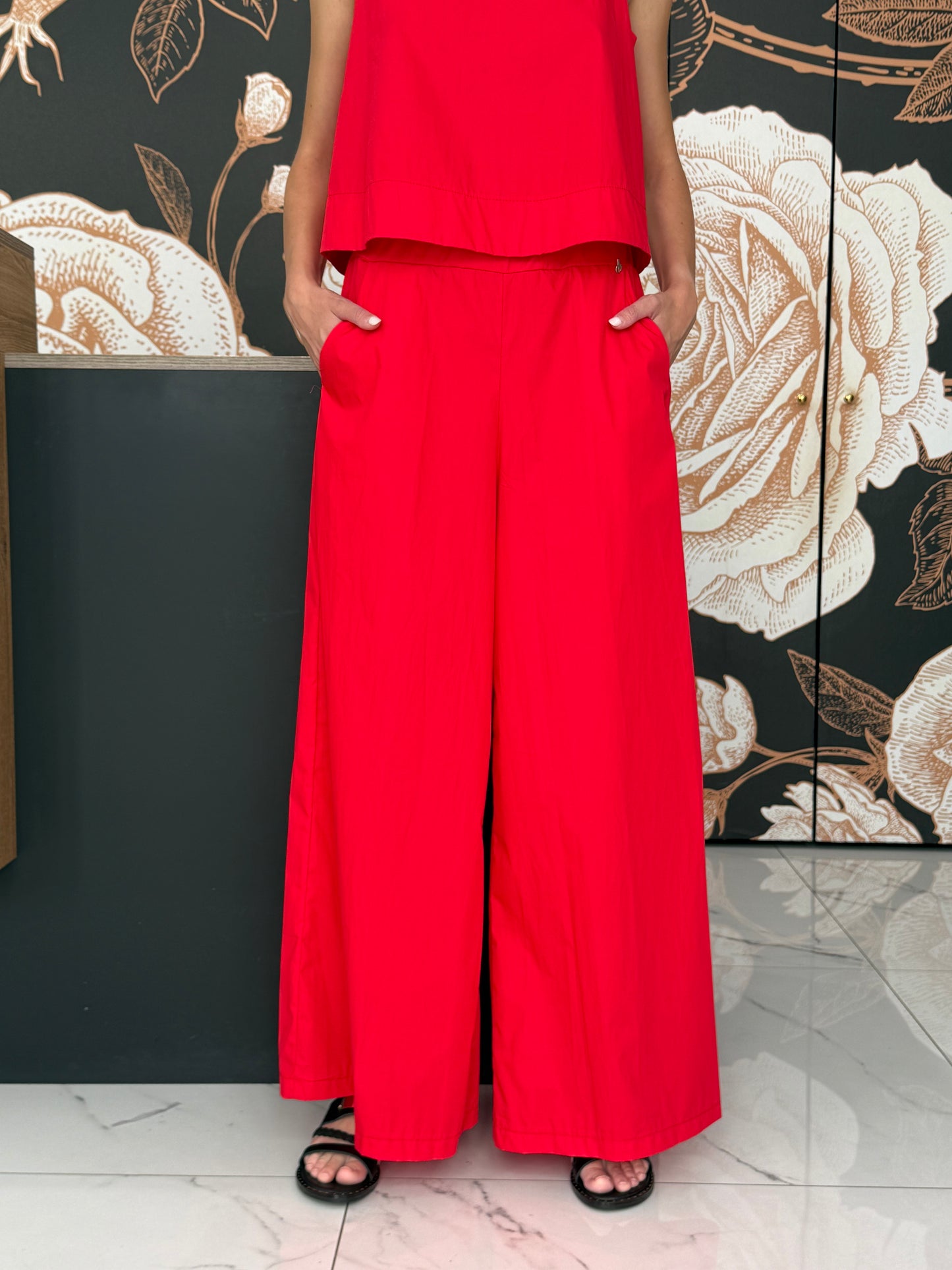 Set coordinato Top e Pantalone rosso - Philia Loft