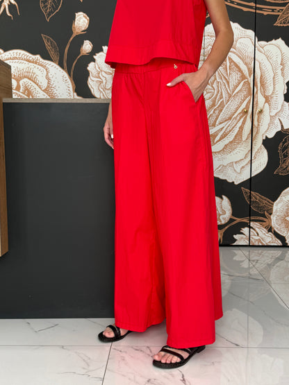 Set coordinato Top e Pantalone rosso - Philia Loft