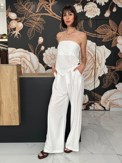 Top a fascia asimmetrico bianco - Haveone