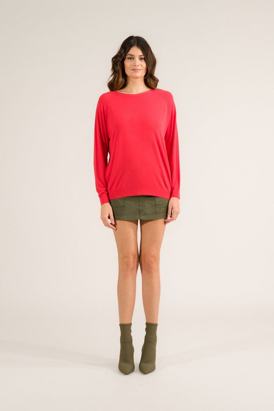Maglia girocollo raglan