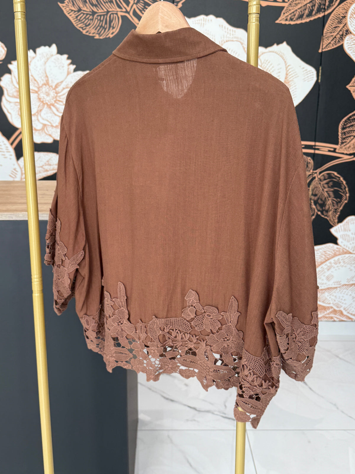Camicia in misto lino con ricamo - Lumina