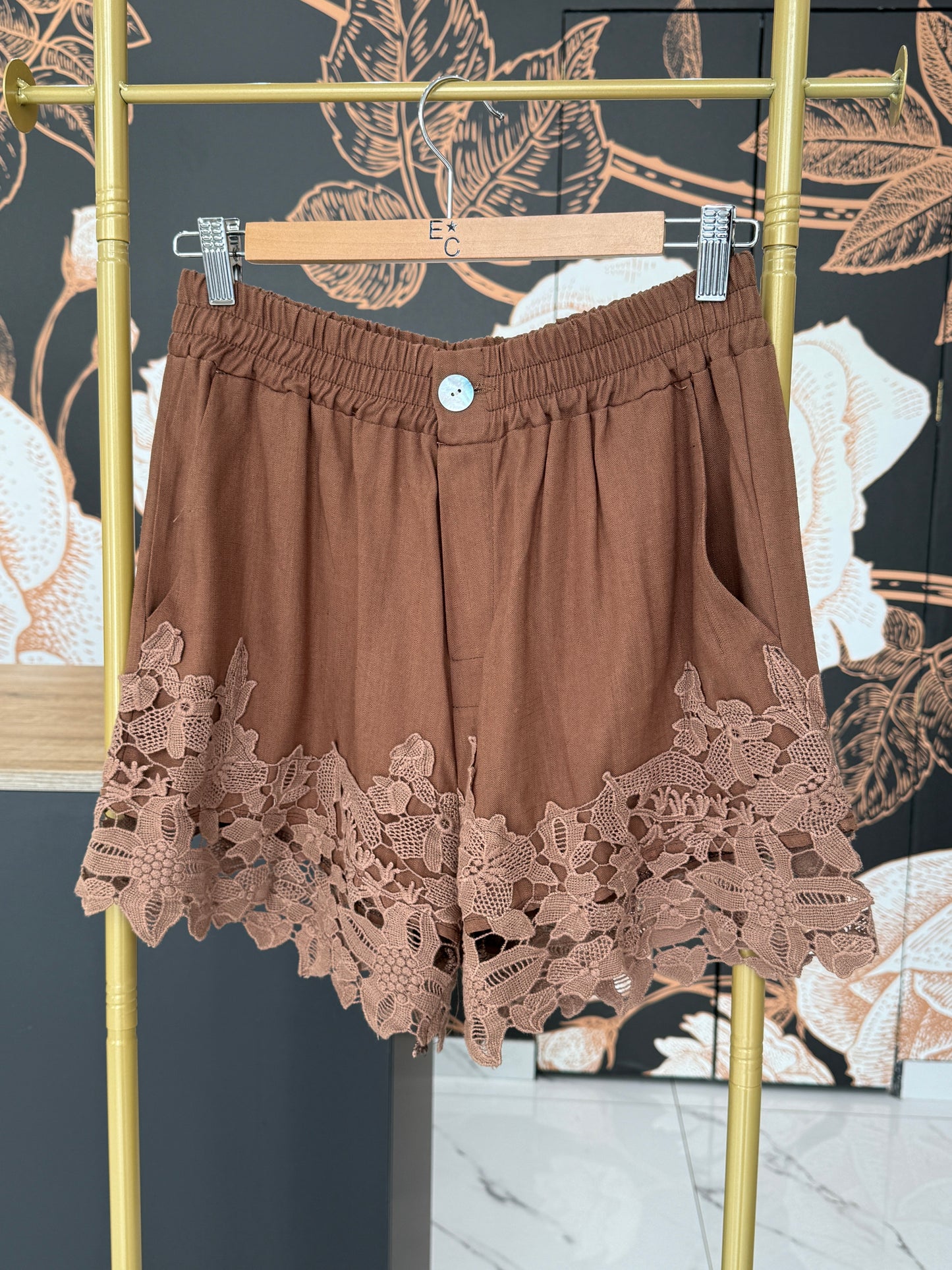 Set coordinato camicia e shorts cioccolato - Lumina