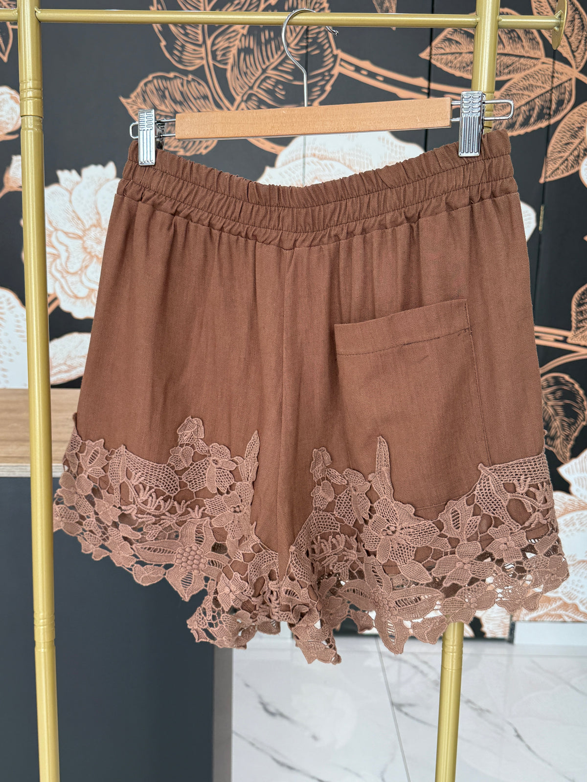 Shorts in misto lino con ricamo - Lumina