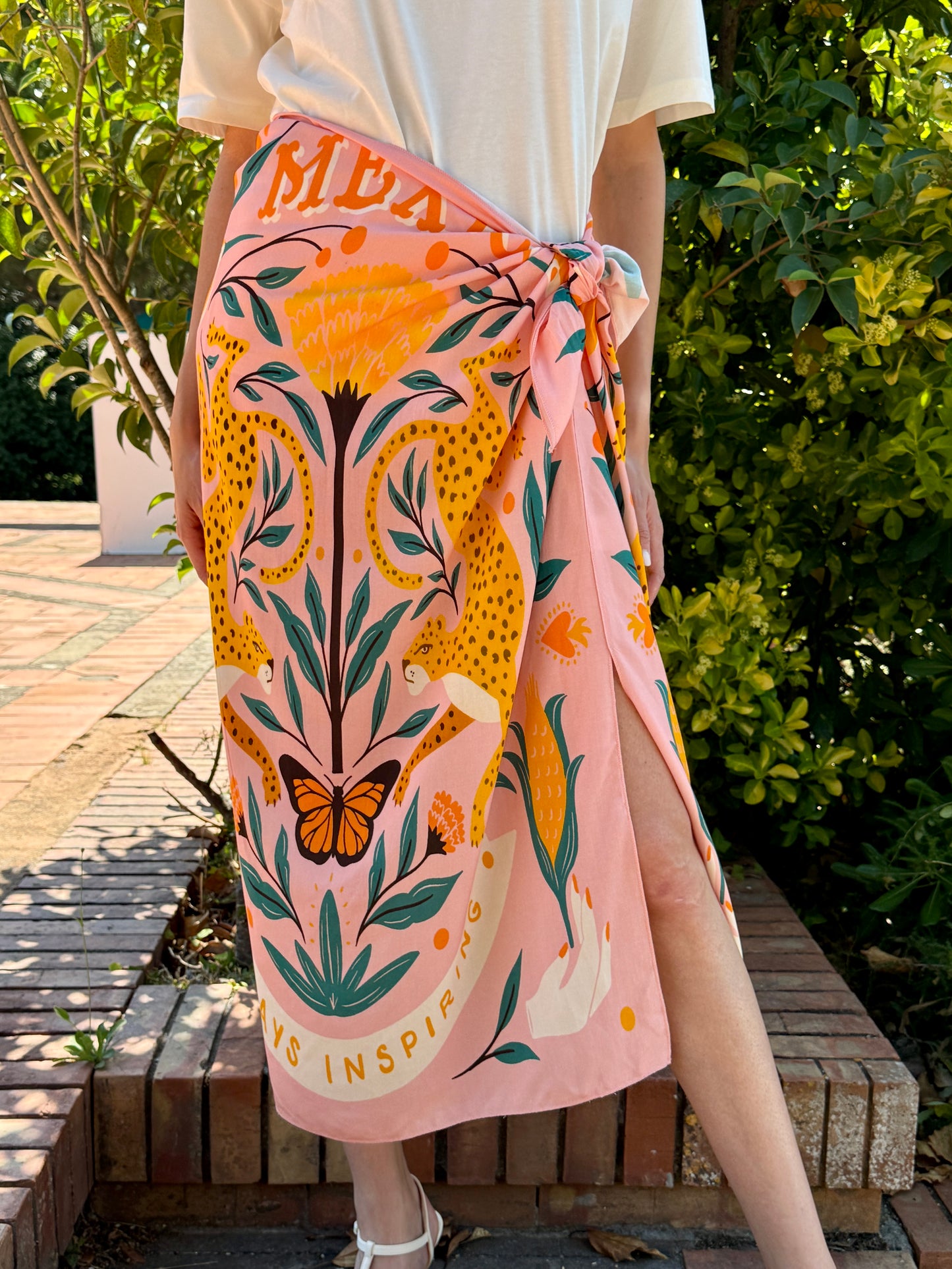 Gonna pareo  Mexico colore rosa lunga  - Haveone