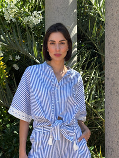 Camicia rigata con dettagli Boho-Chic - Philia Loft