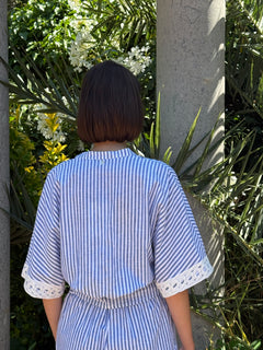 Camicia rigata con dettagli Boho-Chic - Philia Loft