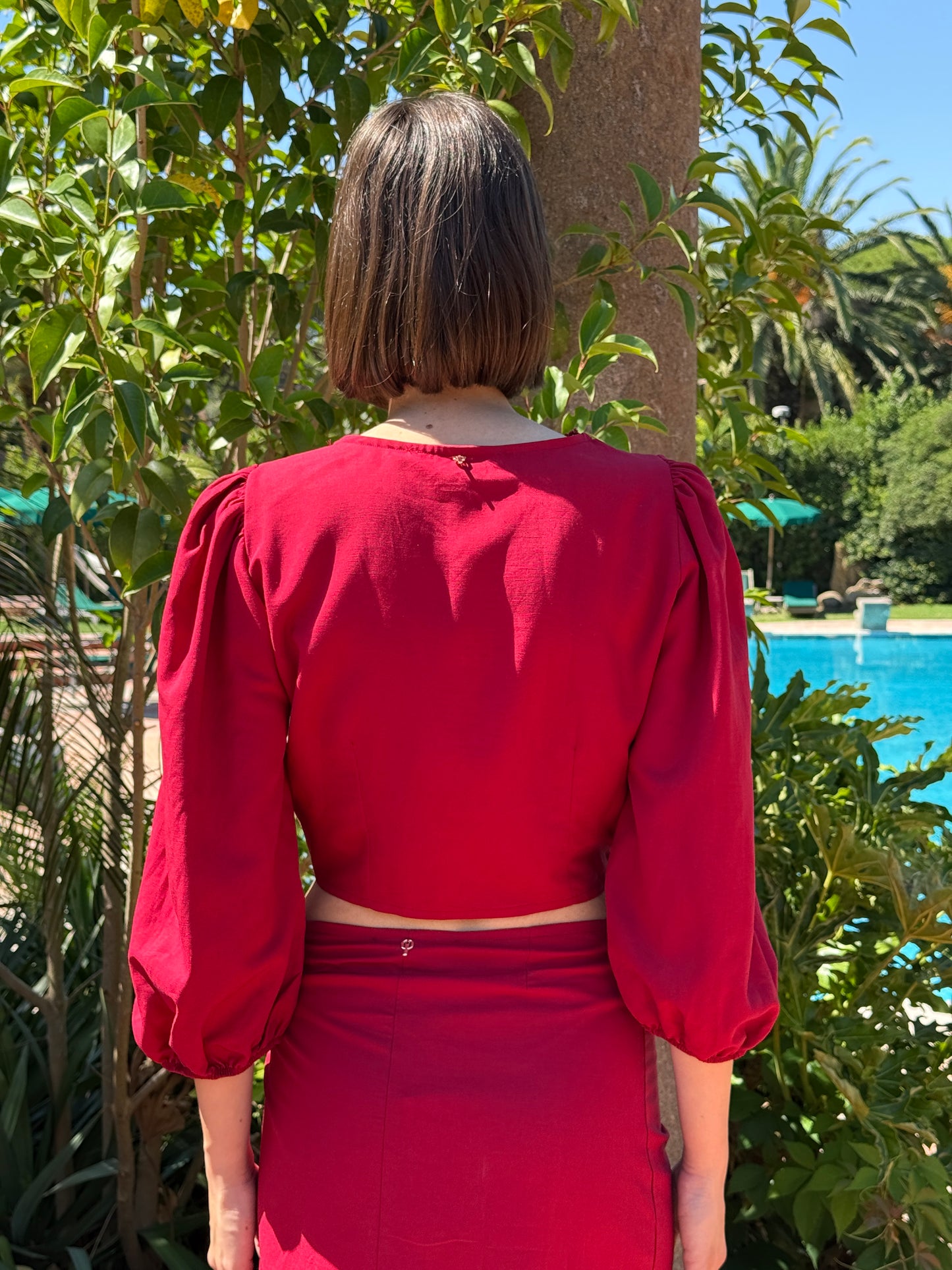 Camicia lino e viscosa con sollo a V - Philia Loft