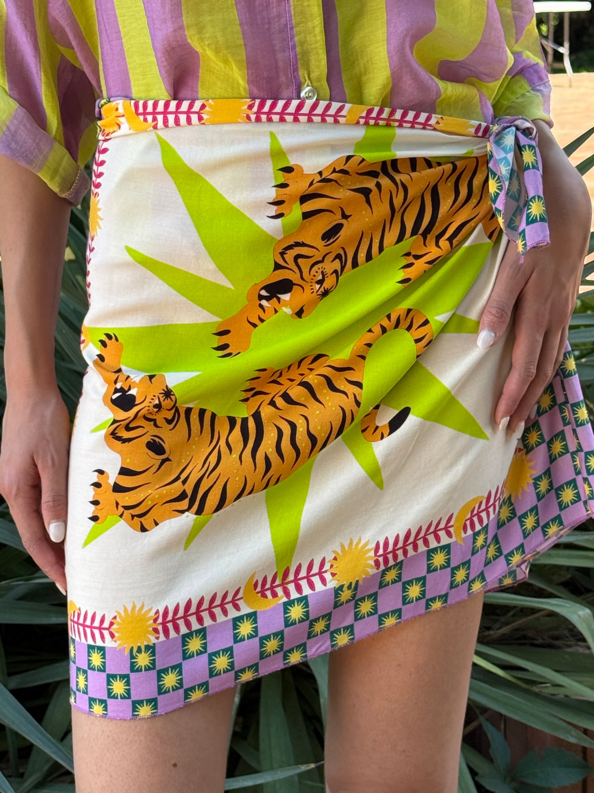 Gonna pareo tigre colore lime - Haveone