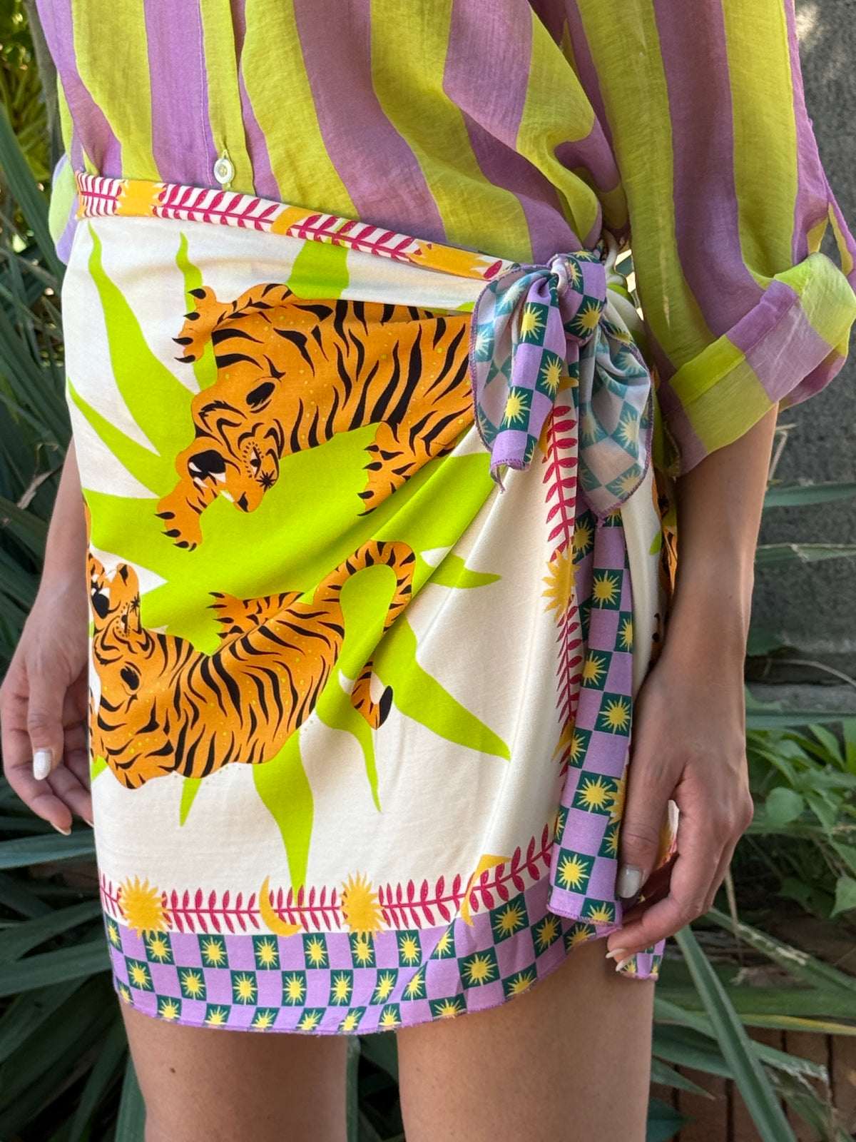 Gonna pareo tigre colore lime - Haveone