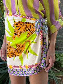 Gonna pareo tigre colore lime - Haveone