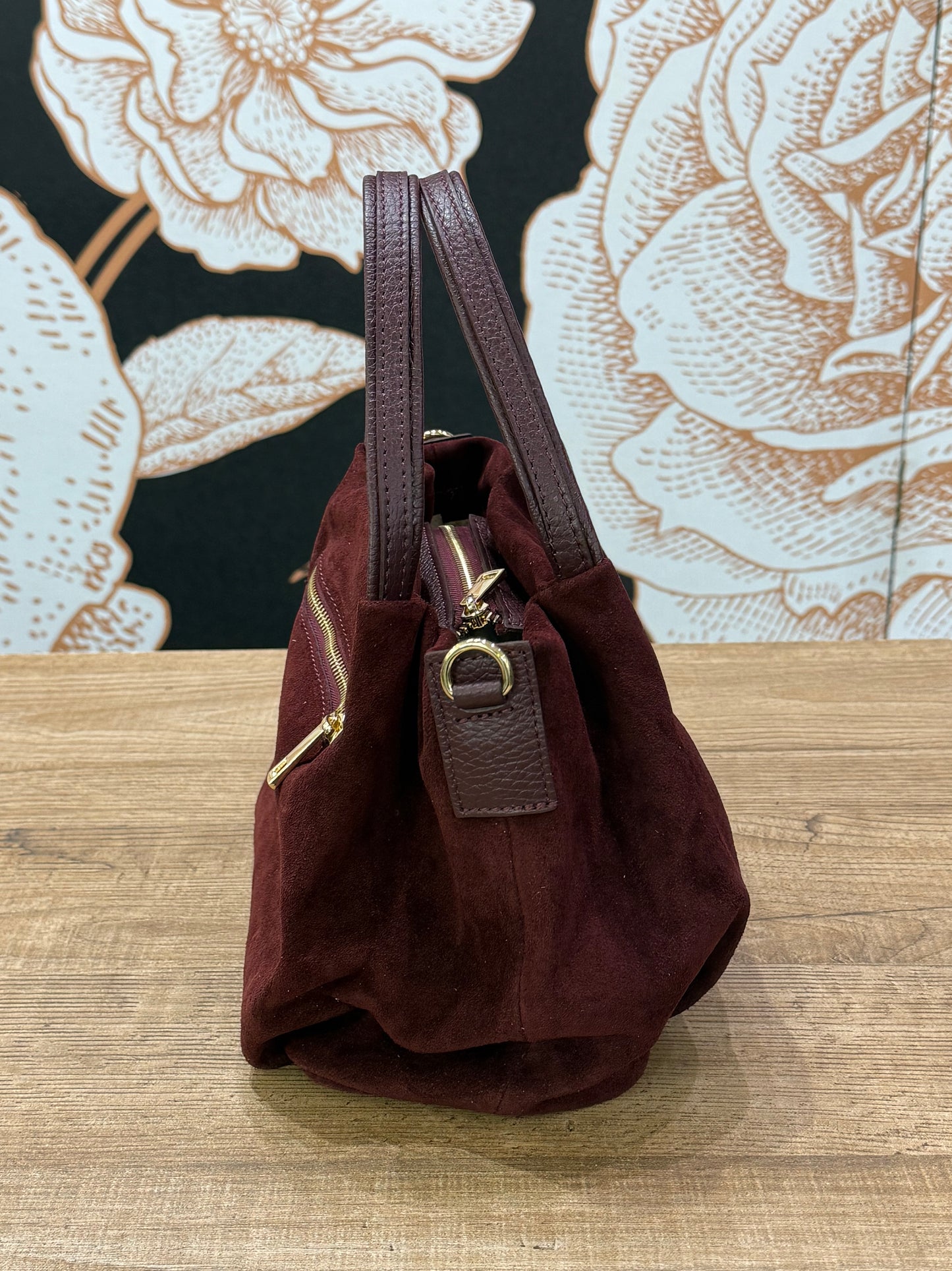 Borsa Retrò in suede colore bordeaux - Emporio Club (Copia)