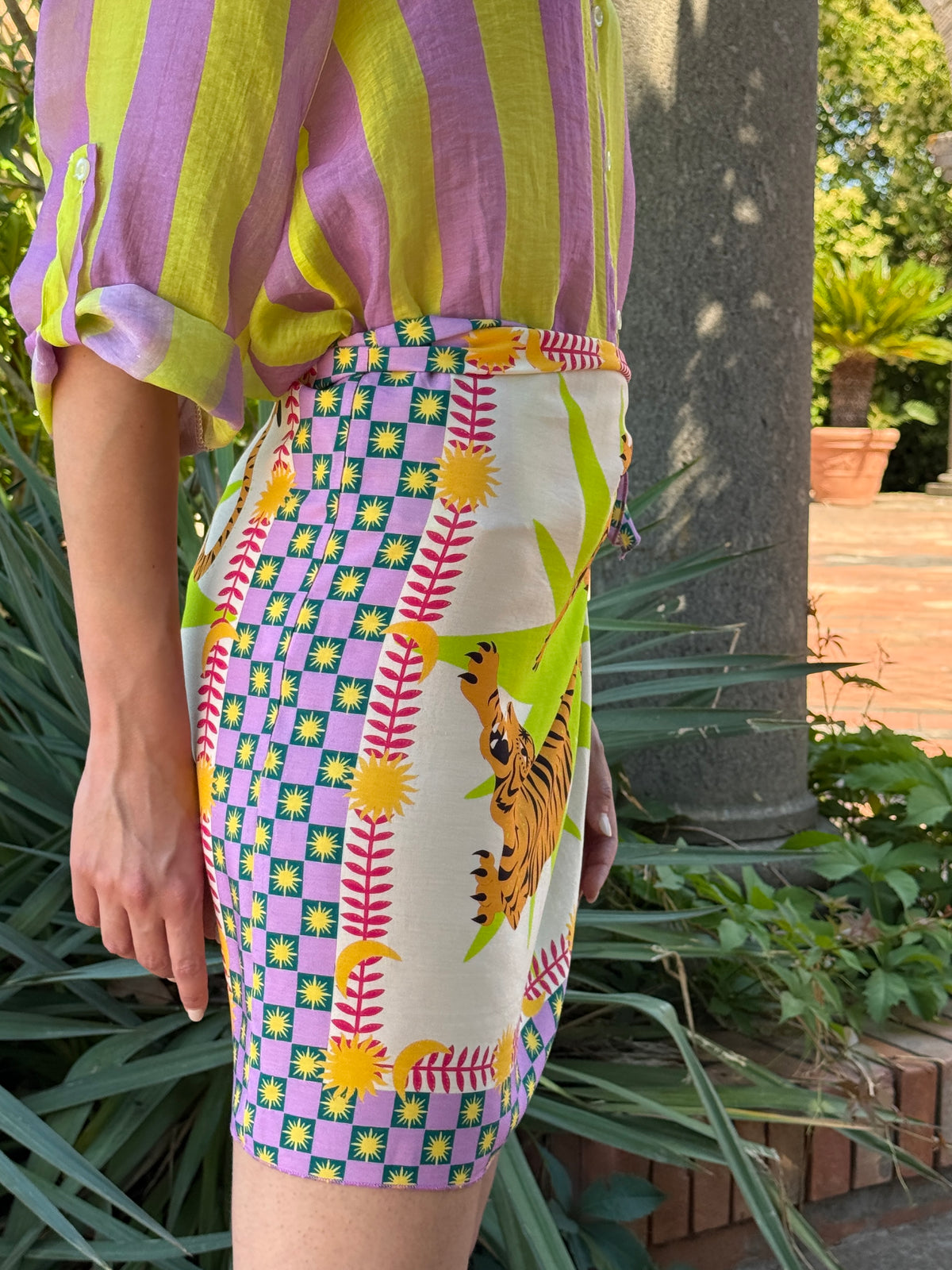 Gonna pareo tigre colore lime - Haveone