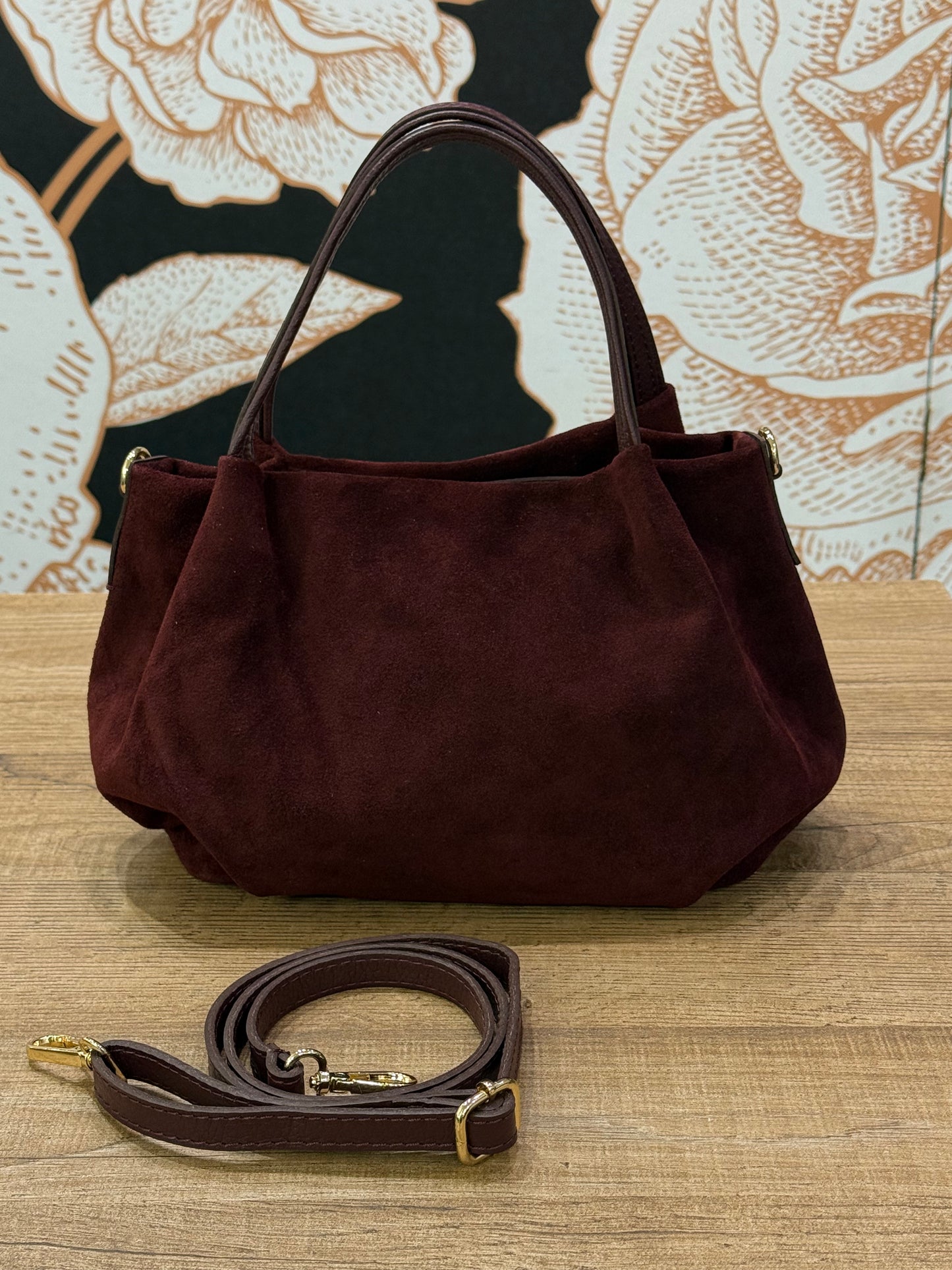 Borsa Retrò in suede colore bordeaux - Emporio Club (Copia)