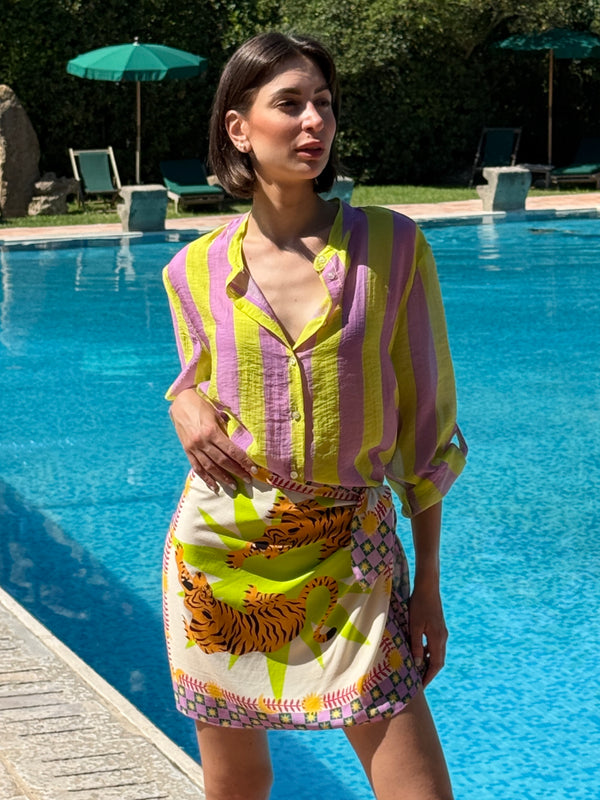 Gonna pareo tigre colore lime - Haveone