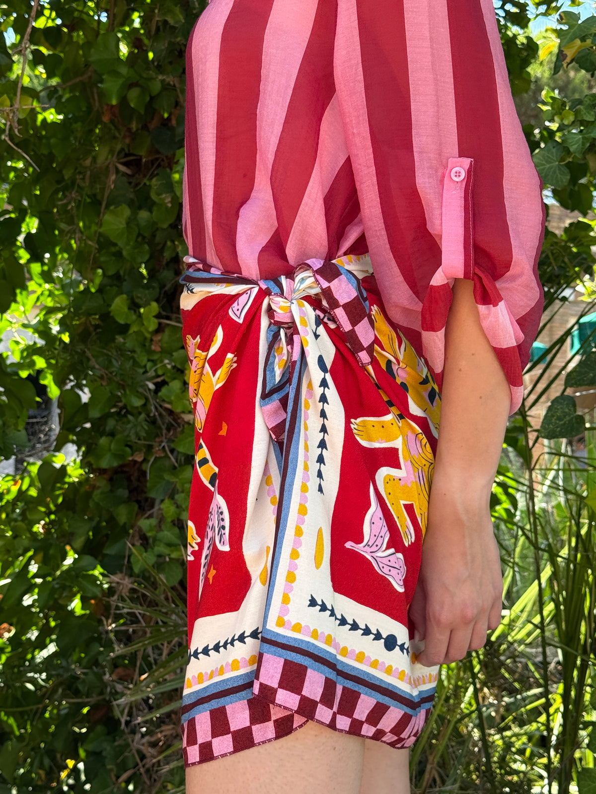 Gonna pareo tigre colore rosso - Haveone