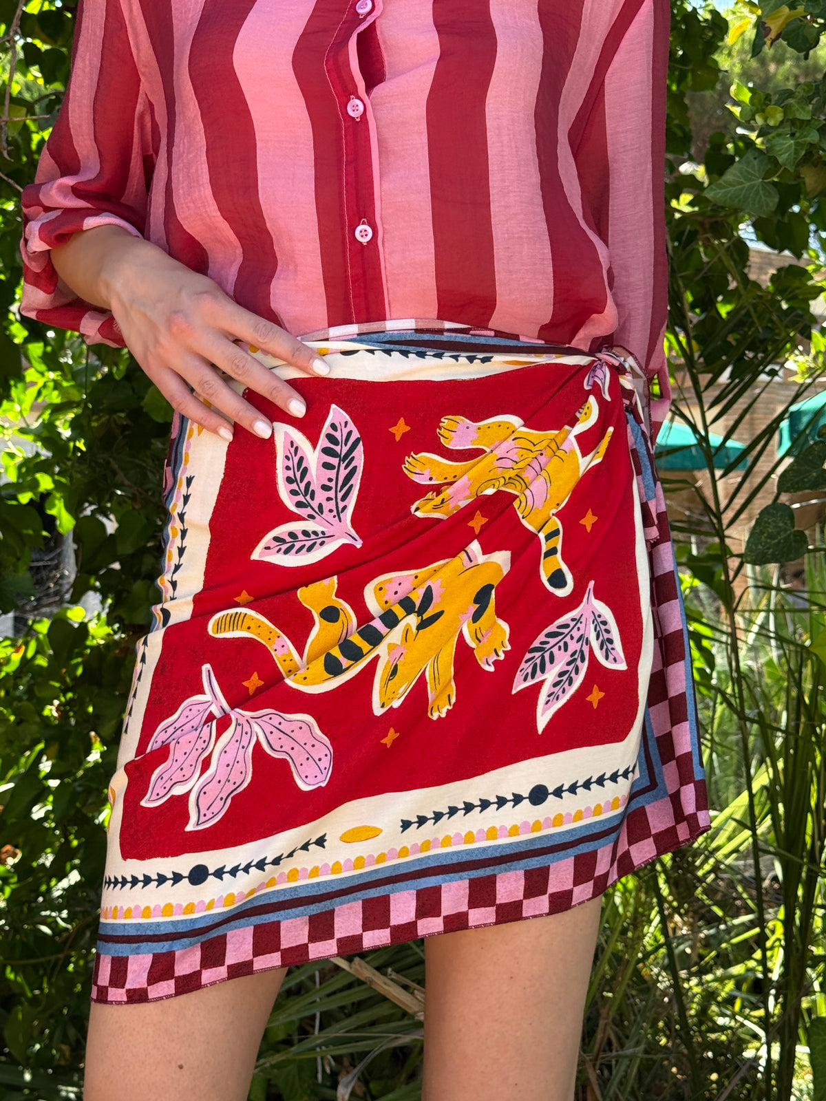Gonna pareo tigre colore rosso - Haveone