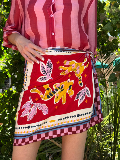 Gonna pareo tigre colore rosso - Haveone