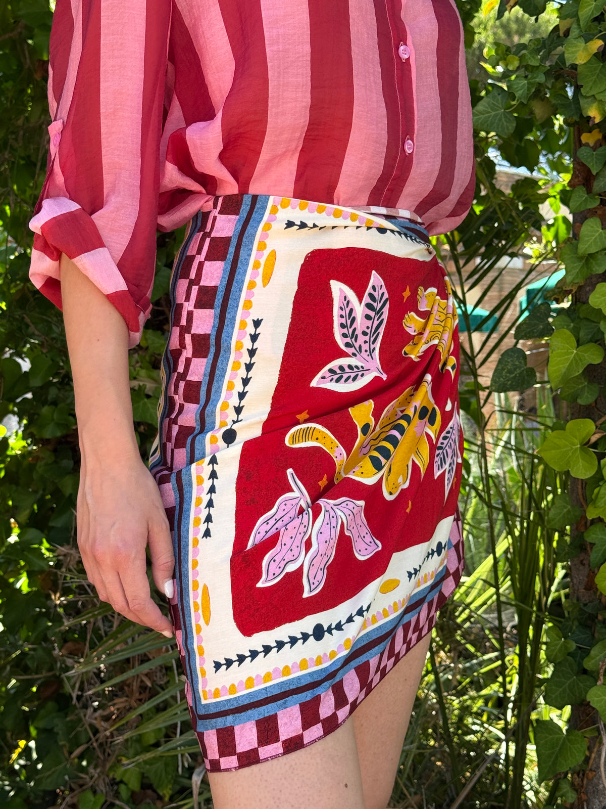 Gonna pareo tigre colore rosso - Haveone