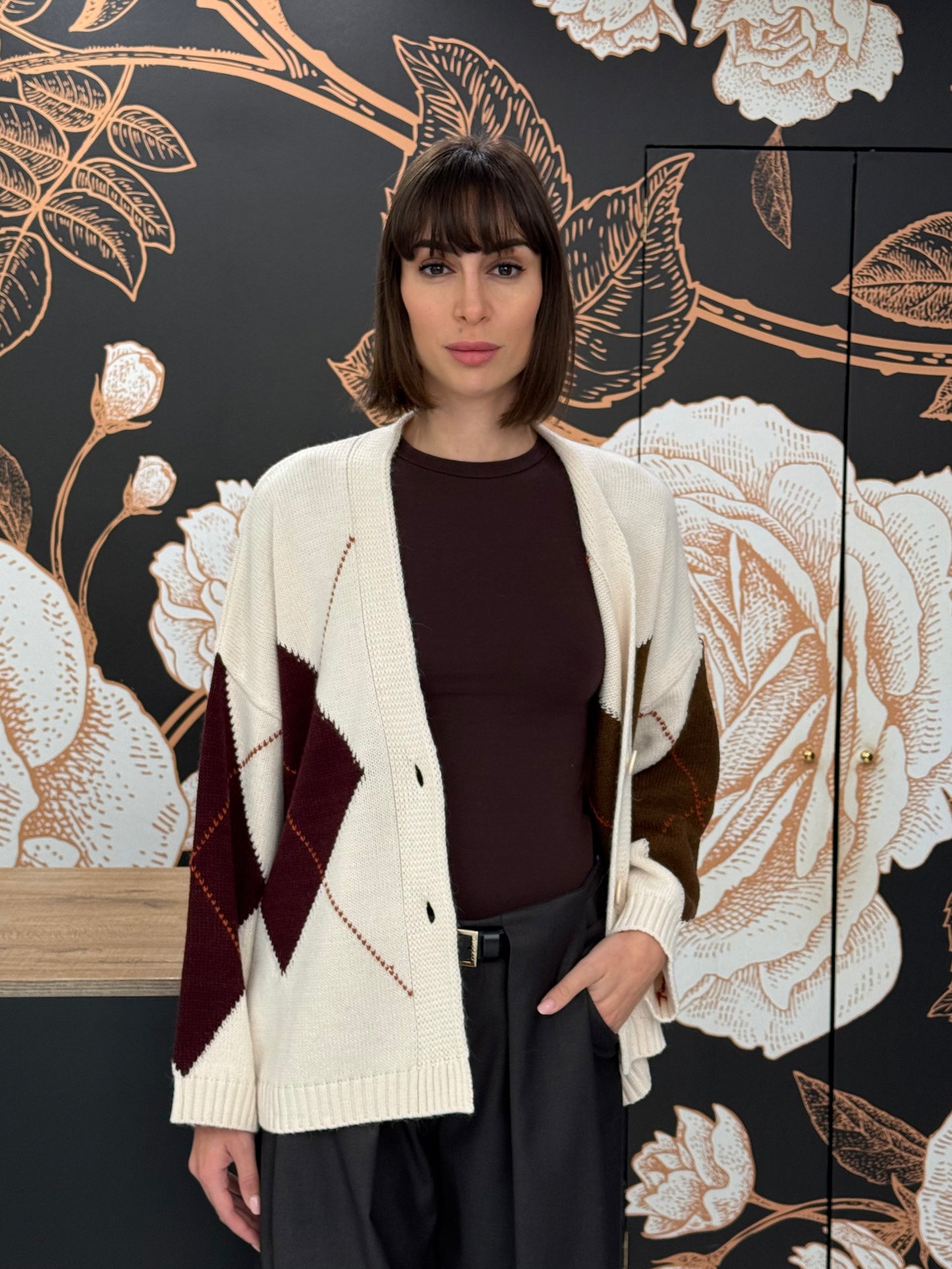 Cardigan a rombi burro - HaveOne