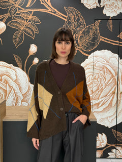 Cardigan a rombi moka - HaveOne