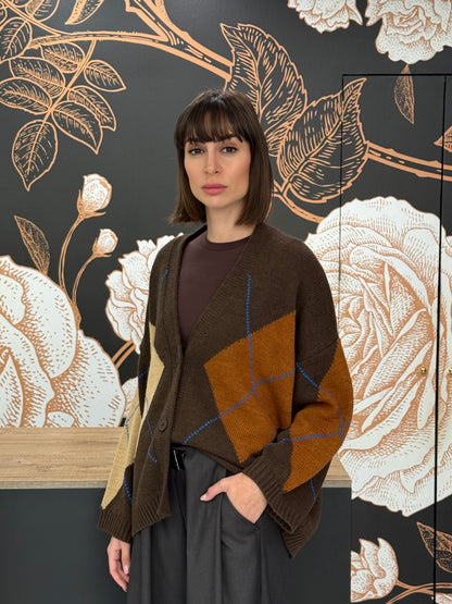 Cardigan a rombi moka - HaveOne