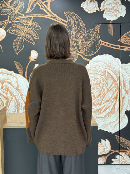 Cardigan a rombi moka - HaveOne