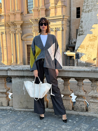 Cardigan a rombi antracite - HaveOne