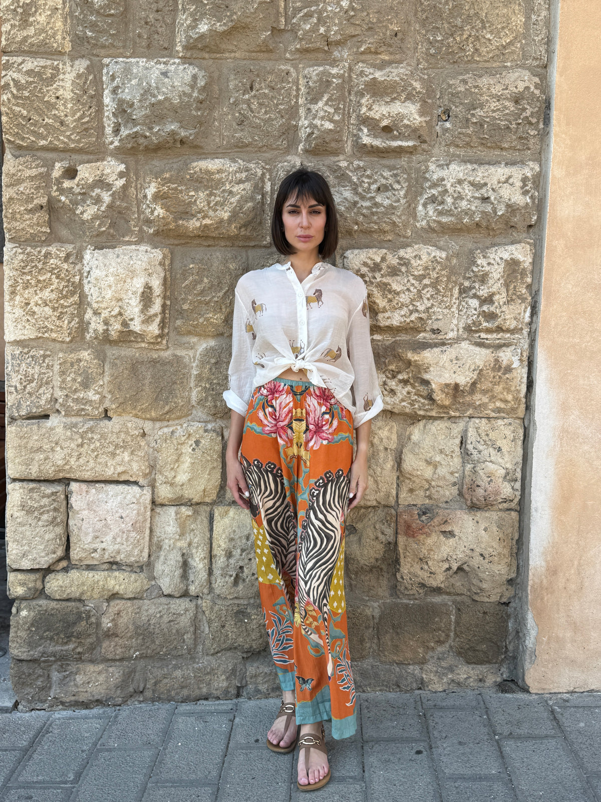 Pantalone fantasia Zebra arancione - Haveone