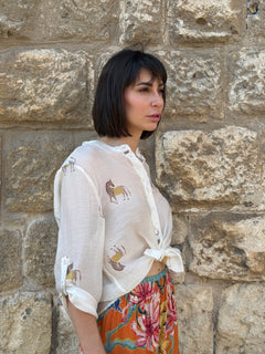 Camicia panna stampa zebra - Haveone