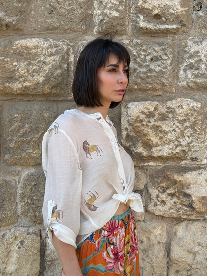 Camicia panna stampa zebra - Haveone