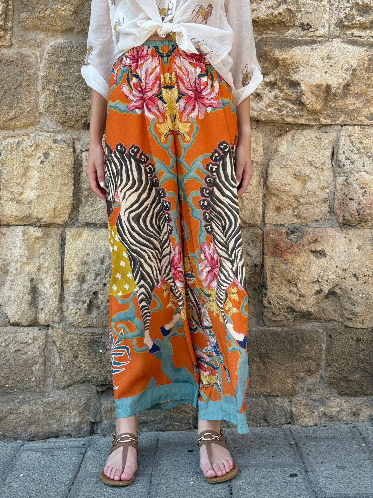 Pantalone fantasia Zebra arancione - Haveone