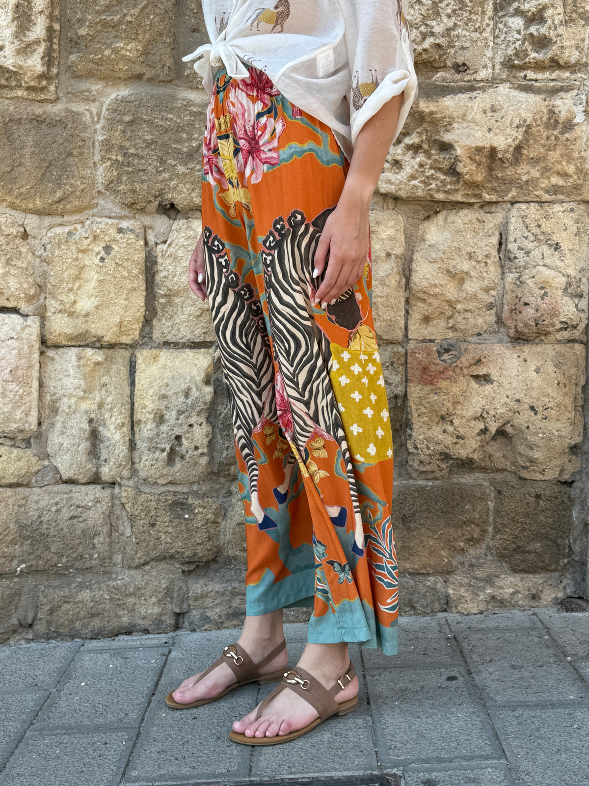 Pantalone fantasia Zebra arancione - Haveone