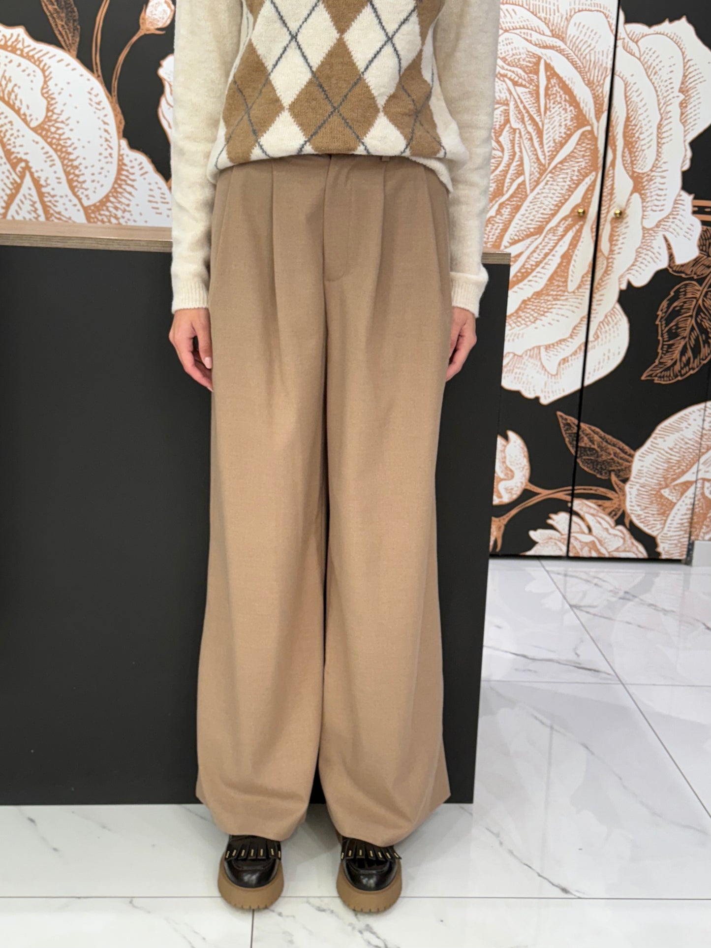 Pantalone pinces camel - Vicolo
