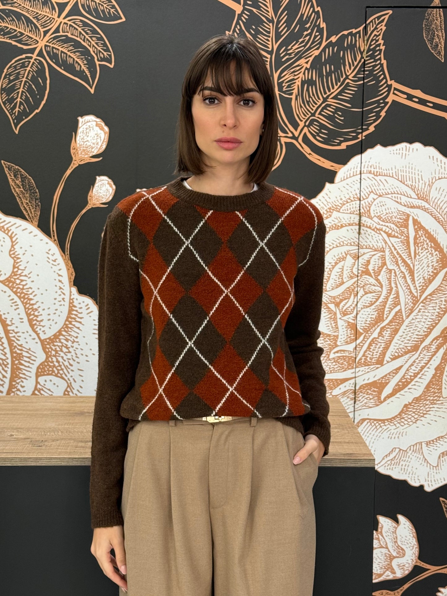 Maglia girocollo rombi moro - HaveOne