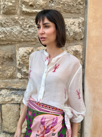 Camicia stampa aragosta rosa - Haveone