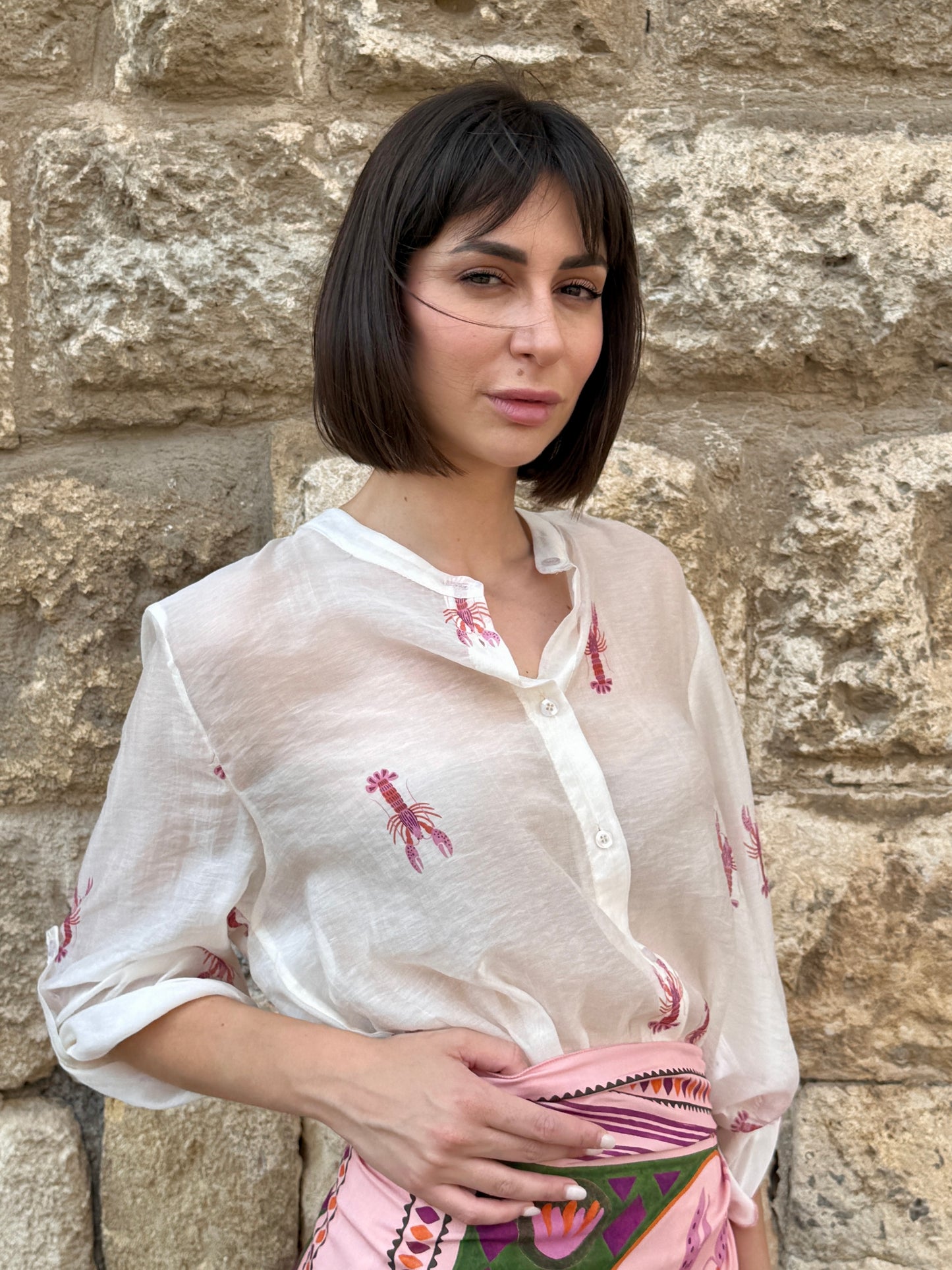Camicia stampa aragosta rosa - Haveone